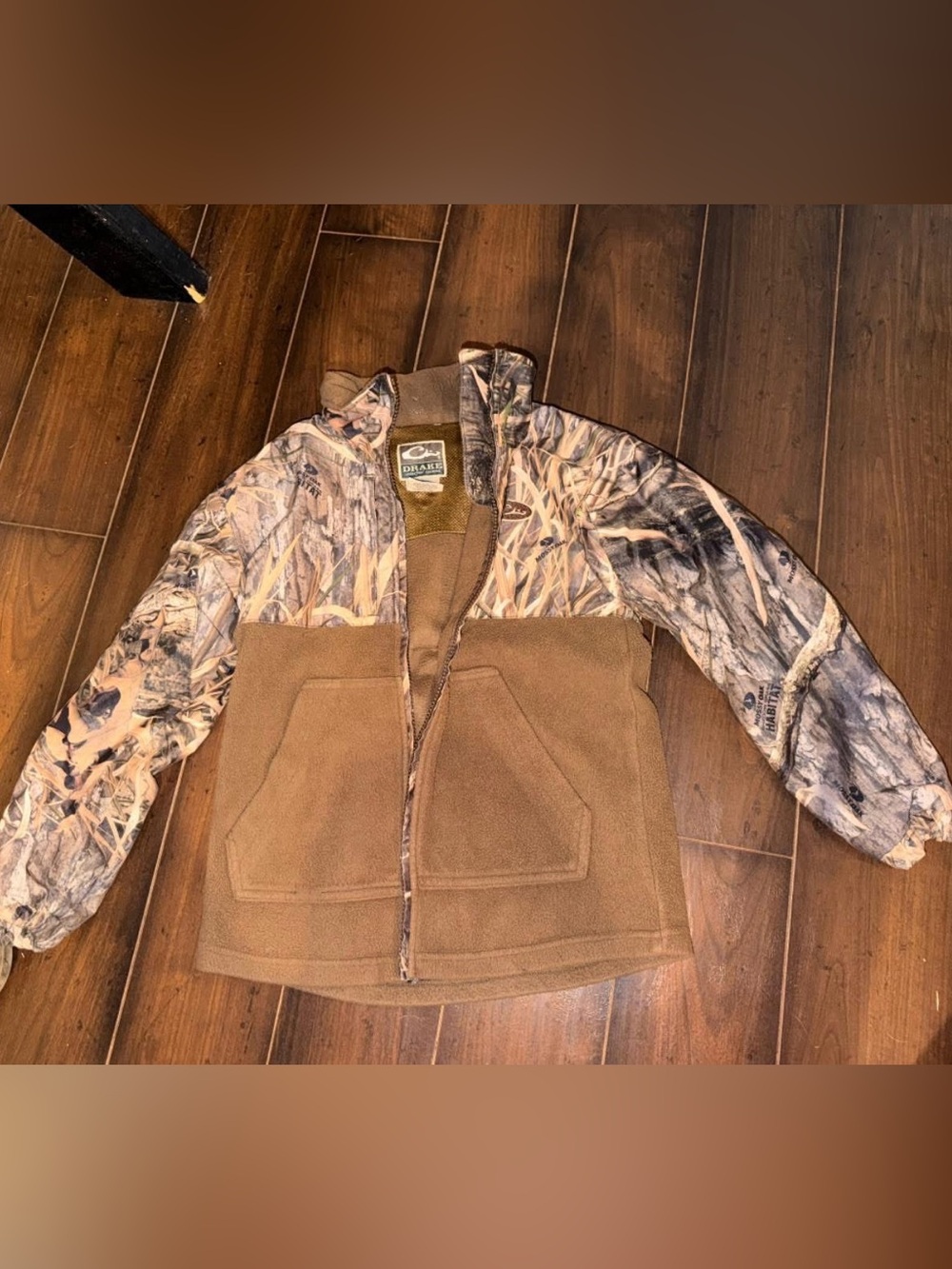 Drake Youth Camo Fleece Jacket - Brown Camo - VGU Ccondition SFH